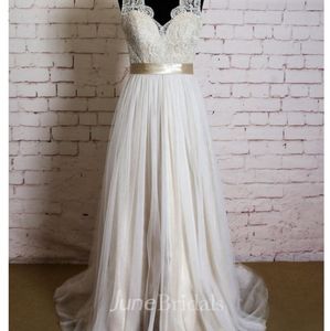 Wedding Dress White Ivory Lace Boho Tulle 16